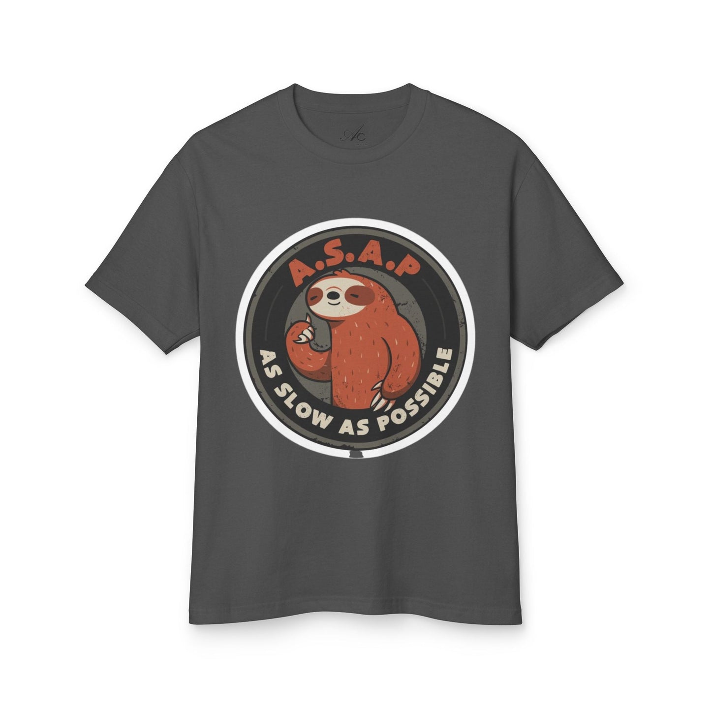Funny gift idea Sloth - Themed Garment - Dyed Heavyweight Tee, Cute Animal Shirt, AS Slow As Possible Tee, Relaxed Fit Tee, Gift for Sloth Lovers, Funny [...] - Metamorphosis Creations