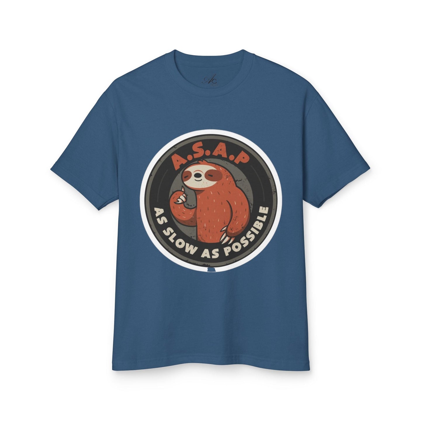 Funny gift idea Sloth - Themed Garment - Dyed Heavyweight Tee, Cute Animal Shirt, AS Slow As Possible Tee, Relaxed Fit Tee, Gift for Sloth Lovers, Funny [...] - Metamorphosis Creations