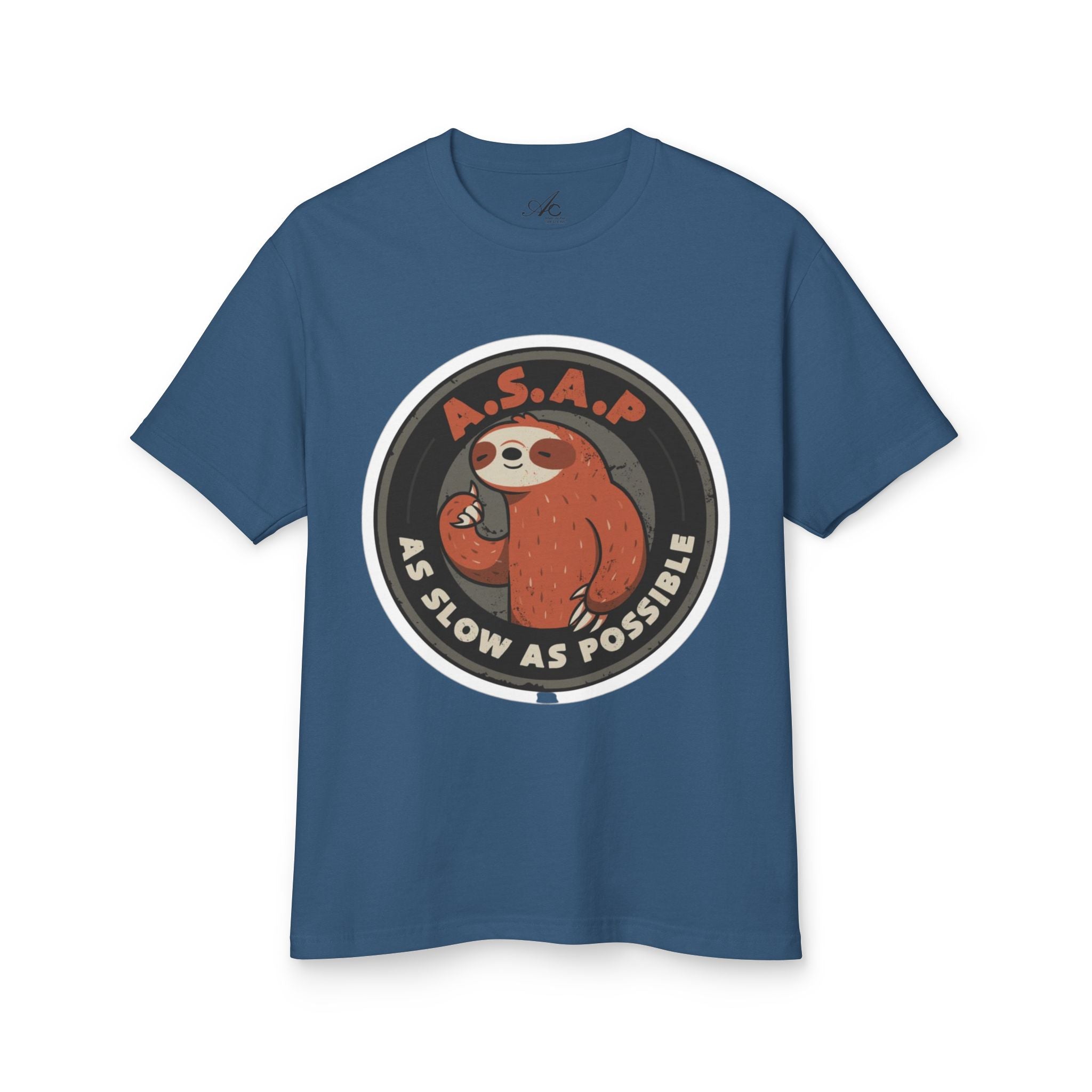 Funny gift idea Sloth - Themed Garment - Dyed Heavyweight Tee, Cute Animal Shirt, AS Slow As Possible Tee, Relaxed Fit Tee, Gift for Sloth Lovers, Funny [...] - Metamorphosis Creations