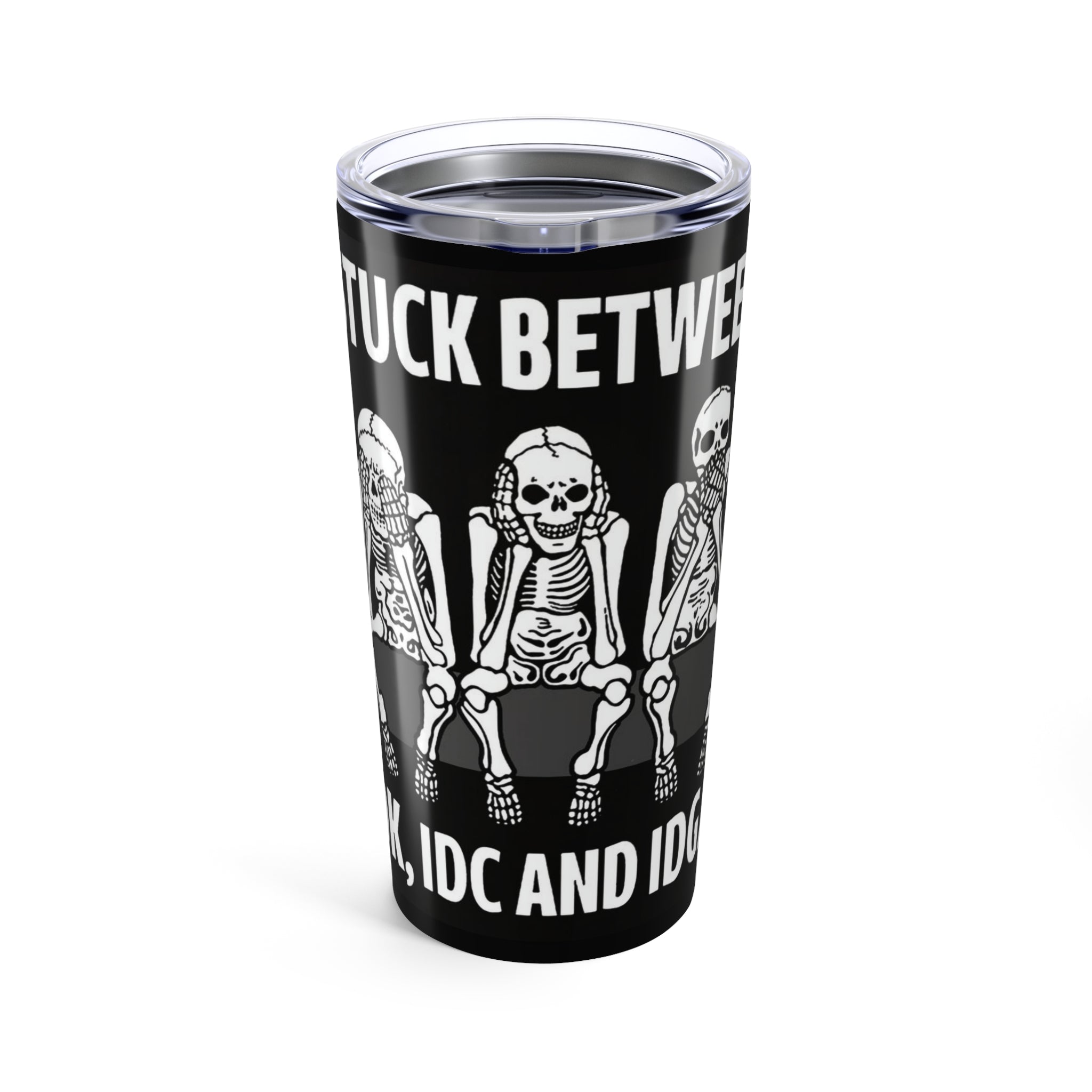 Funny Skeleton Tumbler, 20oz Travel Mug, Unique Gift for Halloween, Coffee Cup, Best Friend Gift, Sip and Relax - Metamorphosis Creations
