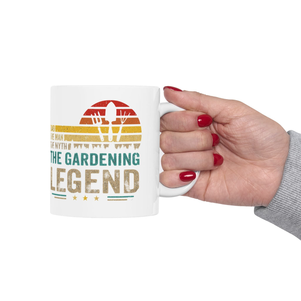 Gardening Legend Ceramic Mug for Dads, Funny Gift for Gardeners, 11oz 15oz Mug, Unique Fathers Day Present, Colorful Coffee Cup - Metamorphosis Creations