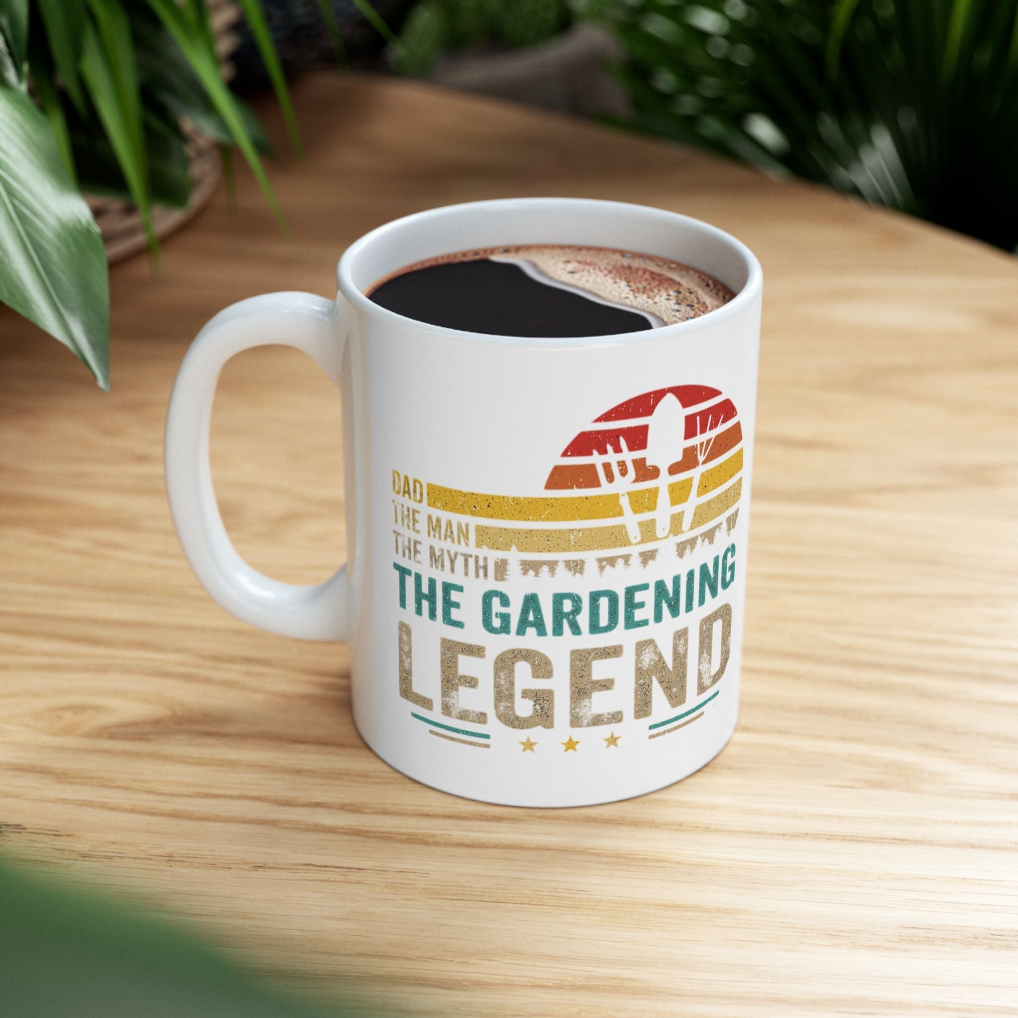 Gardening Legend Ceramic Mug for Dads, Funny Gift for Gardeners, 11oz 15oz Mug, Unique Fathers Day Present, Colorful Coffee Cup - Metamorphosis Creations