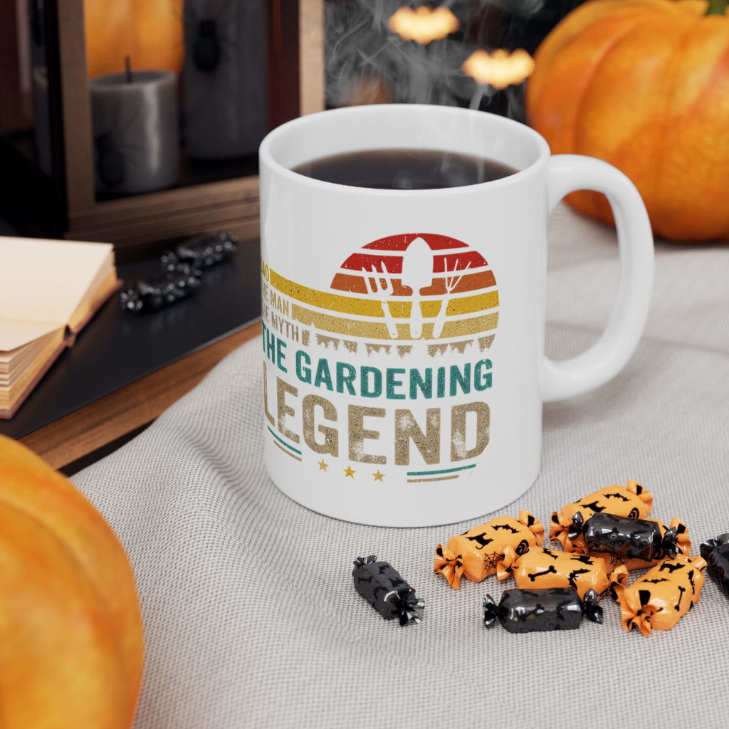 Gardening Legend Ceramic Mug for Dads, Funny Gift for Gardeners, 11oz 15oz Mug, Unique Fathers Day Present, Colorful Coffee Cup - Metamorphosis Creations