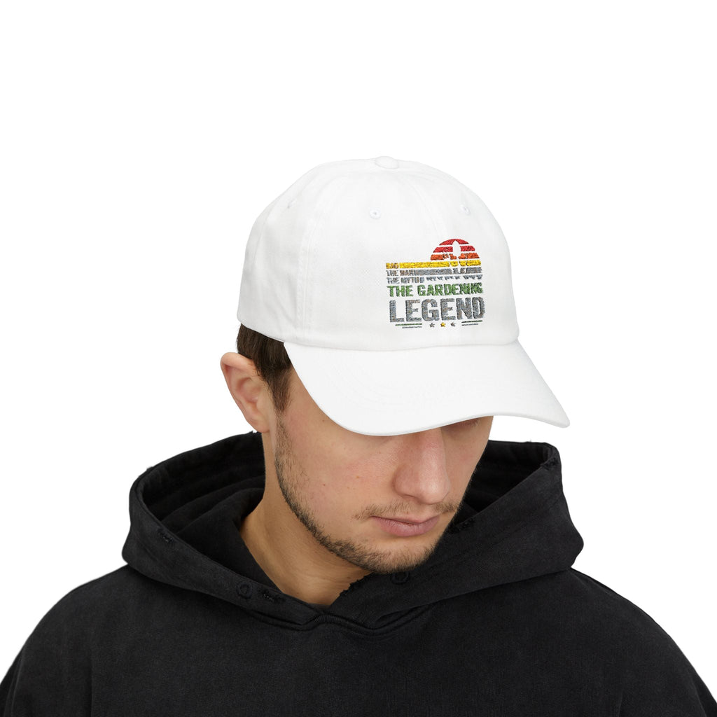 Gardening Legend Dad Cap, Gardening Hat, Summer Accessory, Gift for Dads, Outdoors Cap, Casual Headwear - Metamorphosis Creations