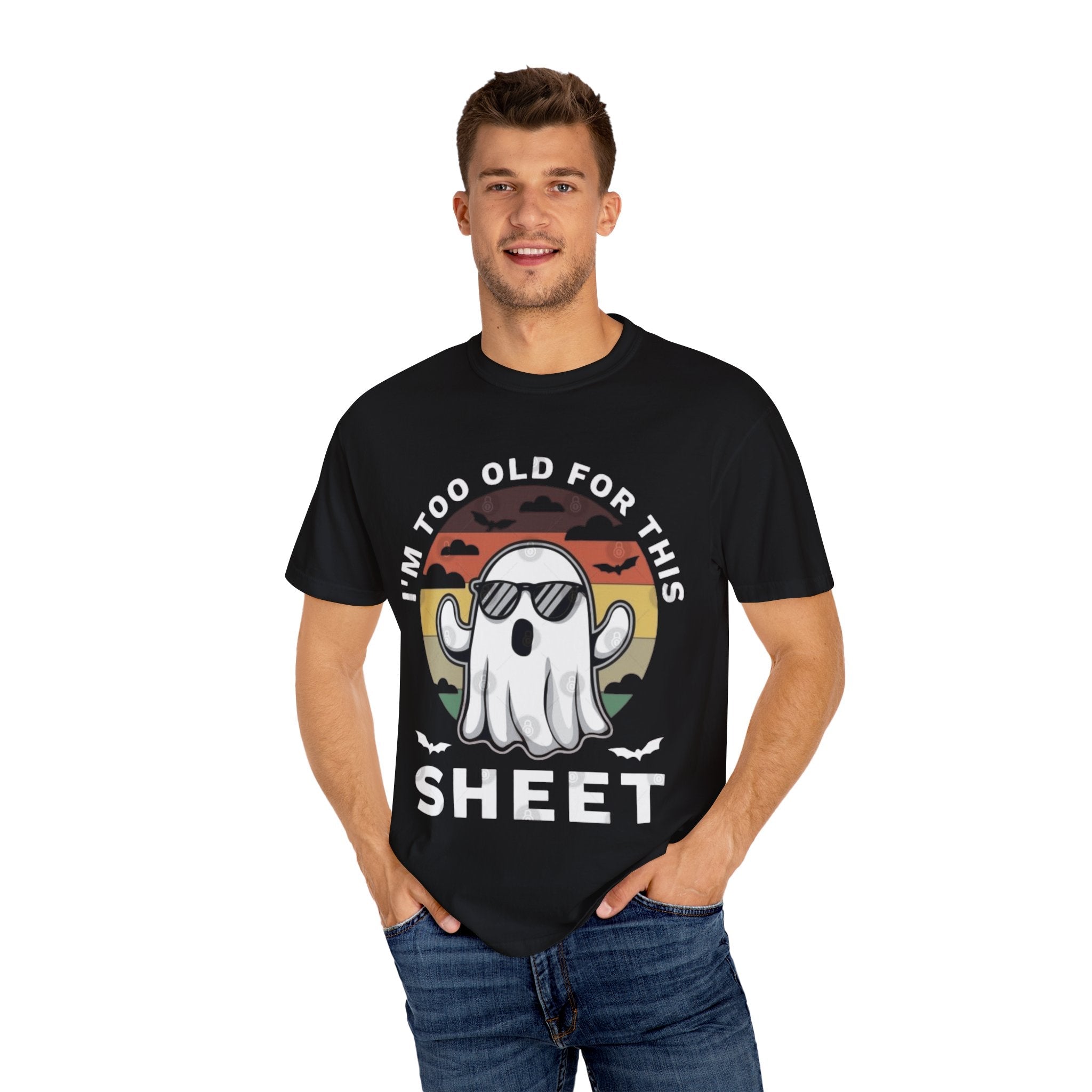 Ghostly Humor Unisex T-Shirt, Relaxed Vintage Tee, Halloween Apparel, Fun Gift, Casual Outfit, Quirky Statement Shirt, Ghost Sheet T-shirt - Metamorphosis Creations