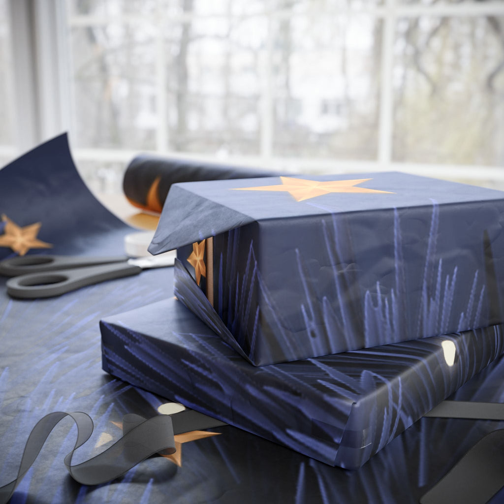 Gift Wrapping Paper | Elegant Starry Holiday Gift Wrap - Metamorphosis Creations