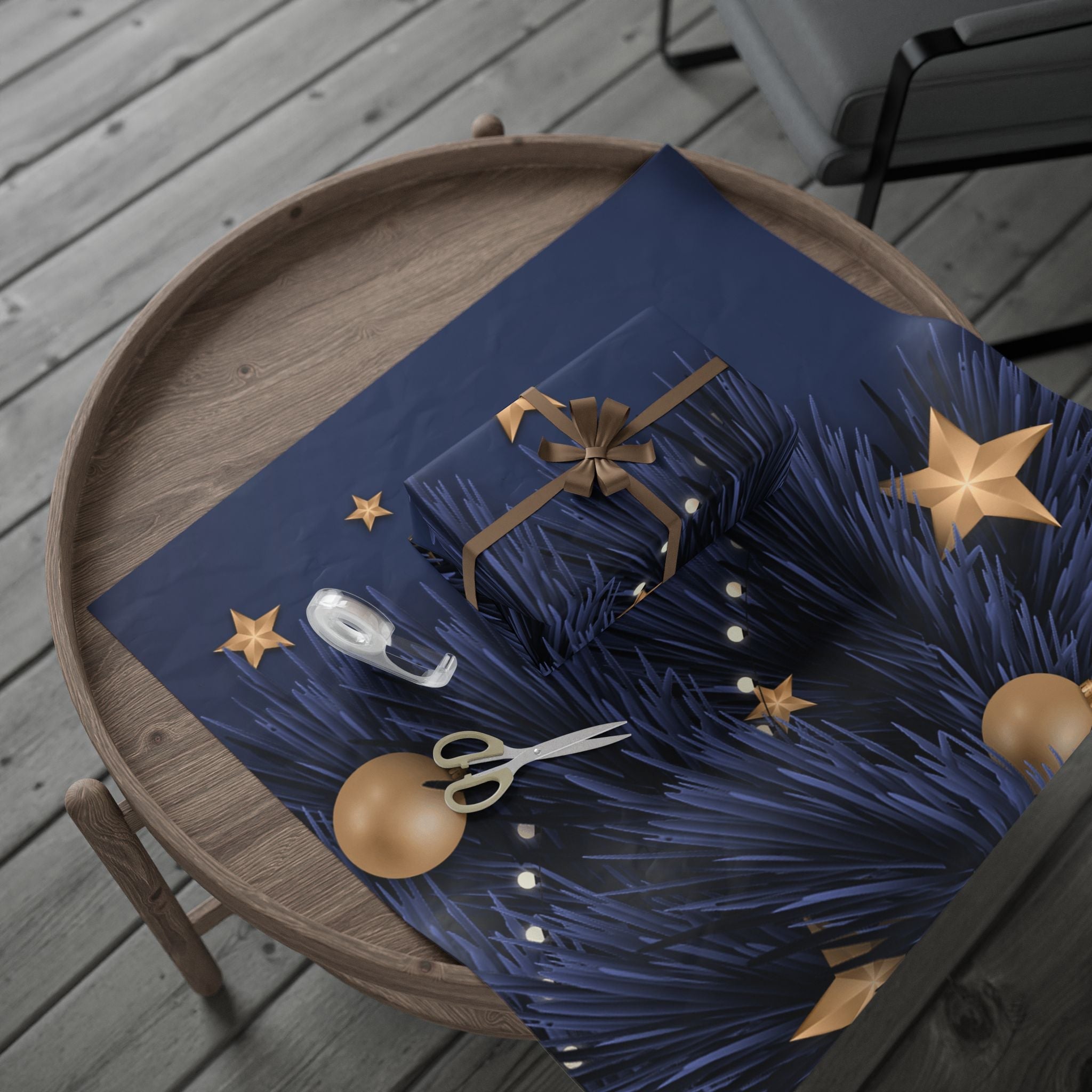 Gift Wrapping Paper | Elegant Starry Holiday Gift Wrap - Metamorphosis Creations