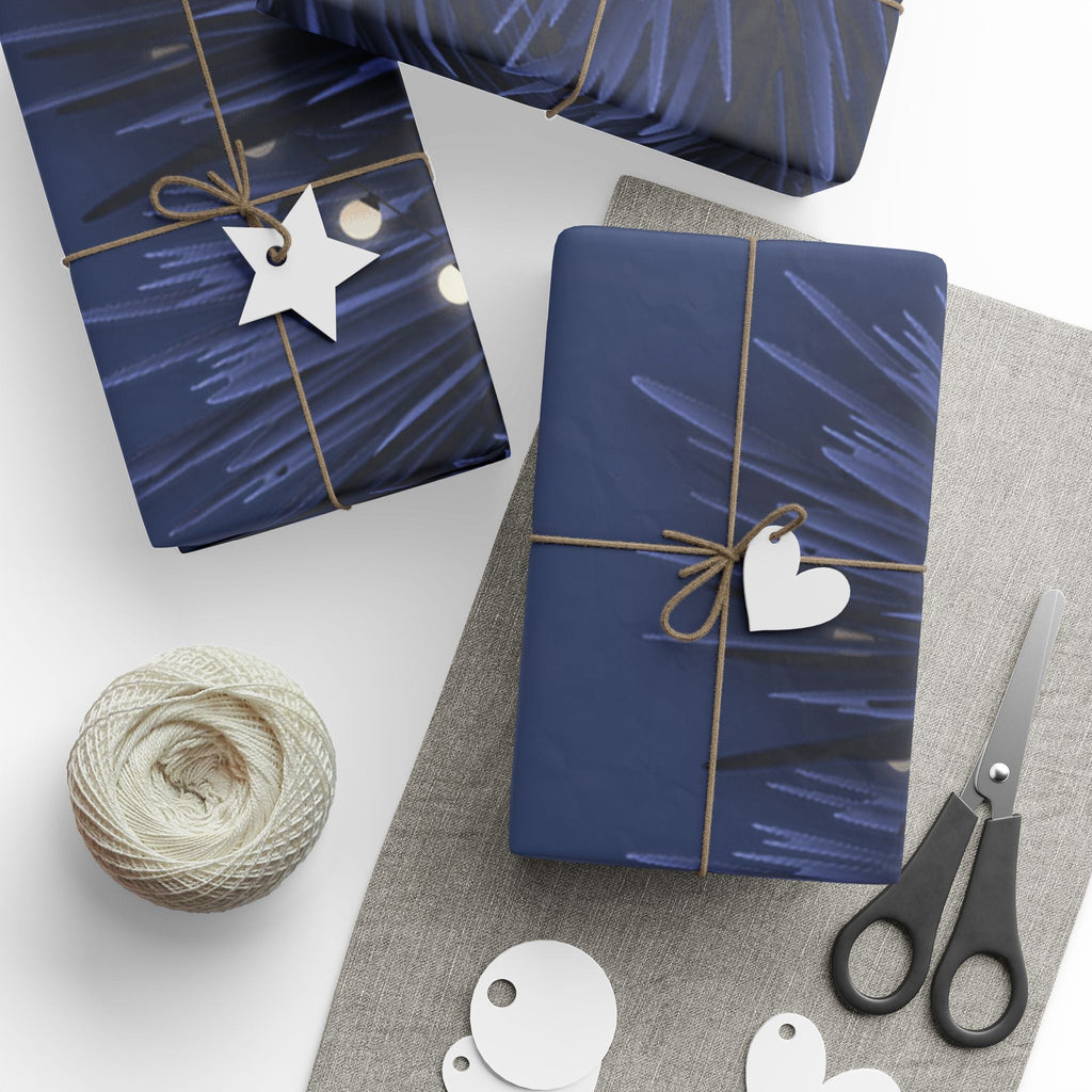 Gift Wrapping Paper | Elegant Starry Holiday Gift Wrap - Metamorphosis Creations