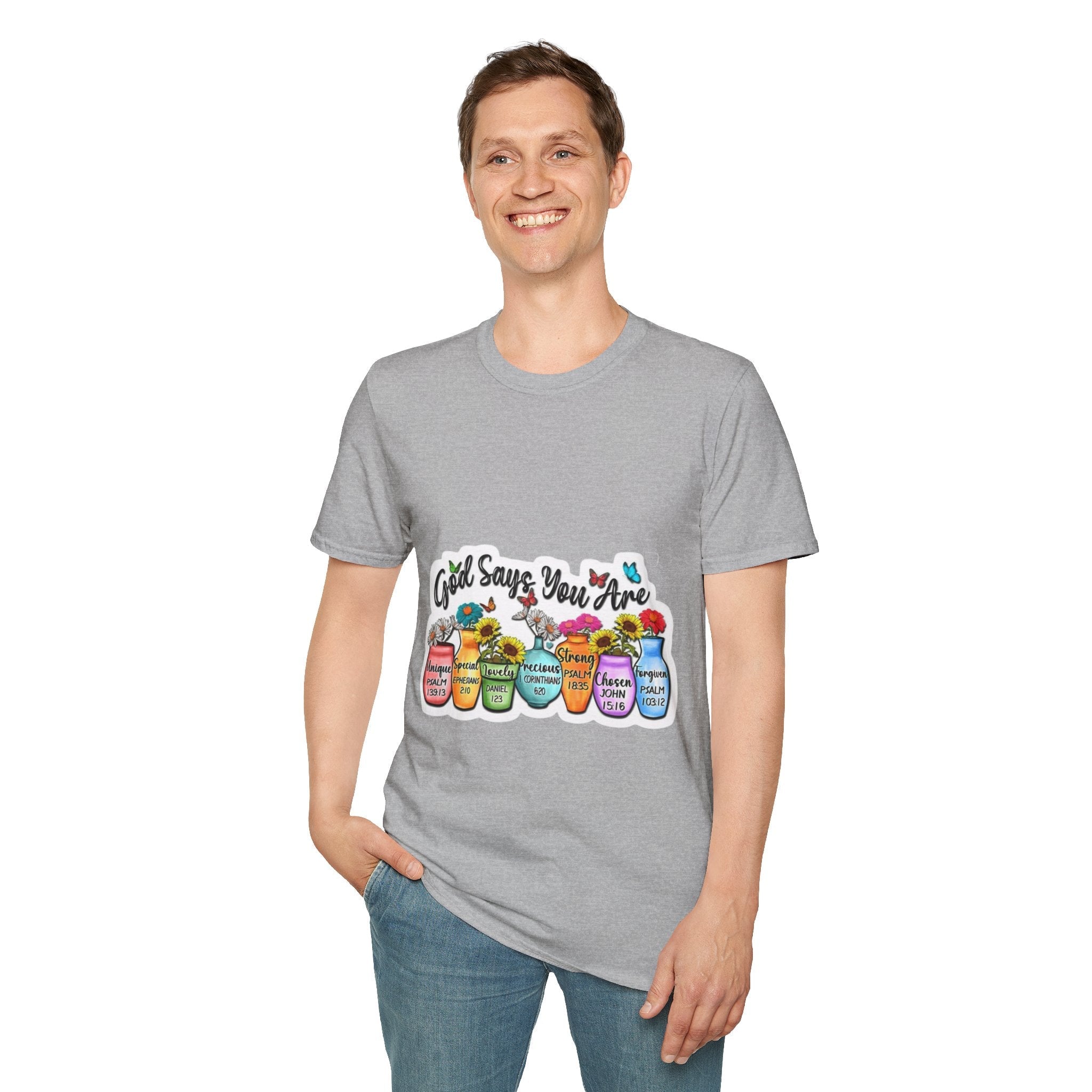God Says You Are Loved Unisex T-Shirt, Inspirational Tee for Faith, Gifts for Friends, Casual Wear, Comfortable Clothing, [...] - Metamorphosis Creations