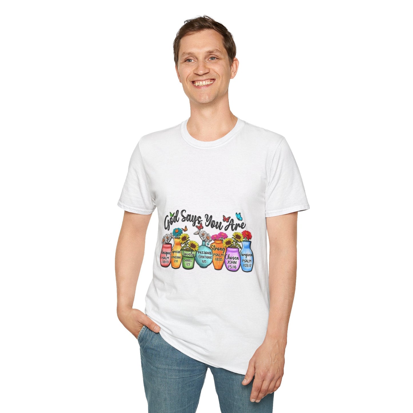 God Says You Are Loved Unisex T-Shirt, Inspirational Tee for Faith, Gifts for Friends, Casual Wear, Comfortable Clothing, [...] - Metamorphosis Creations