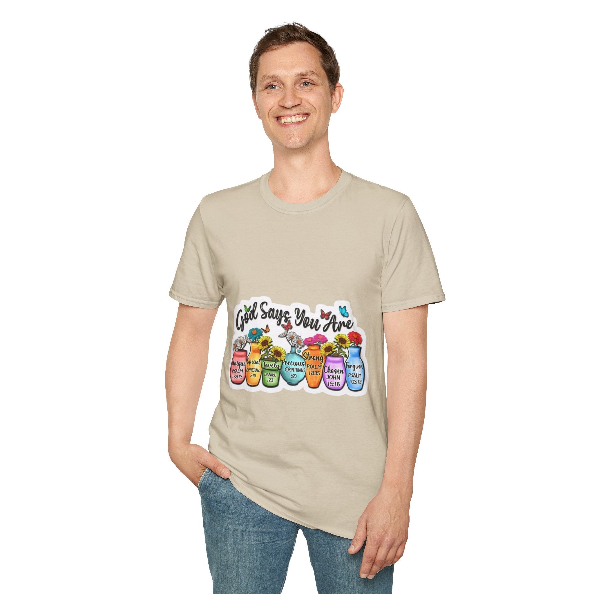 God Says You Are Loved Unisex T-Shirt, Inspirational Tee for Faith, Gifts for Friends, Casual Wear, Comfortable Clothing, [...] - Metamorphosis Creations