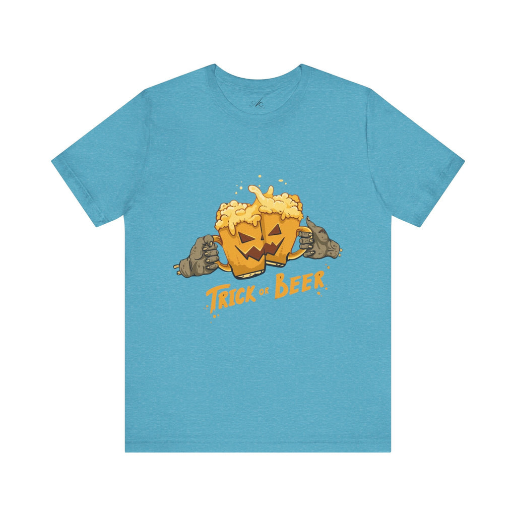 Halloween Beer Tee, Ghostly Fun Shirt, Unisex Graphic T-Shirt, Trick or Treat Apparel, Spooky Celebration Top - Metamorphosis Creations