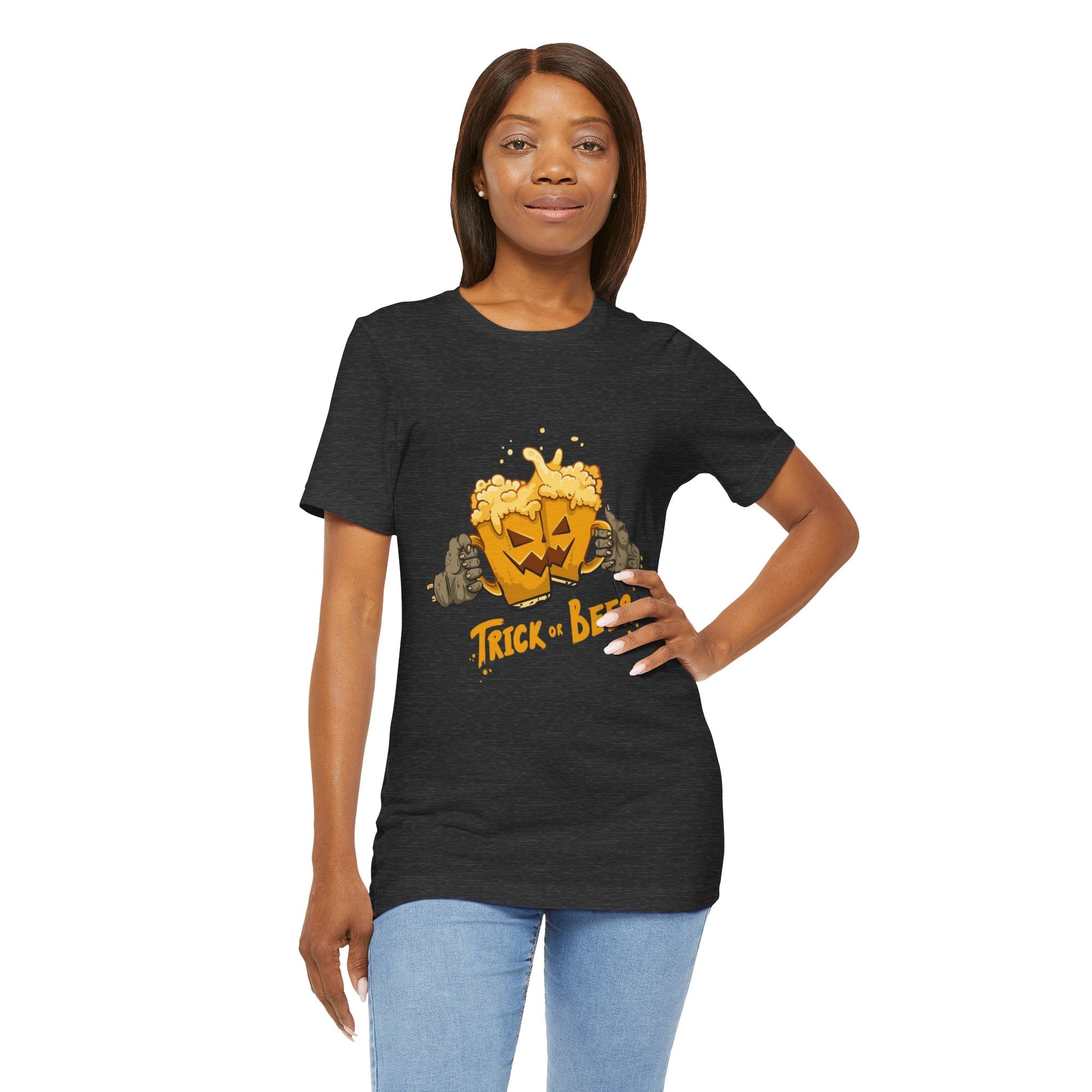 Halloween Beer Tee, Ghostly Fun Shirt, Unisex Graphic T-Shirt, Trick or Treat Apparel, Spooky Celebration Top - Metamorphosis Creations