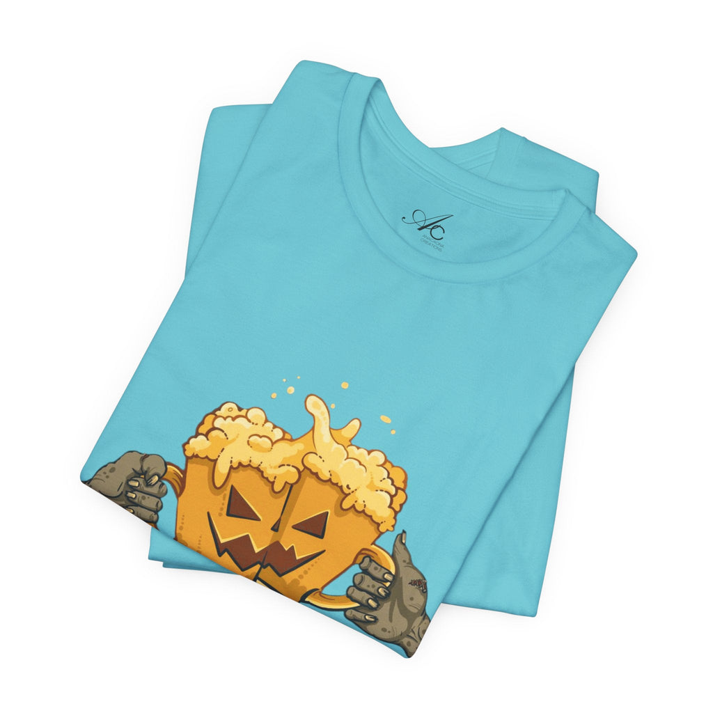 Halloween Beer Tee, Ghostly Fun Shirt, Unisex Graphic T-Shirt, Trick or Treat Apparel, Spooky Celebration Top - Metamorphosis Creations