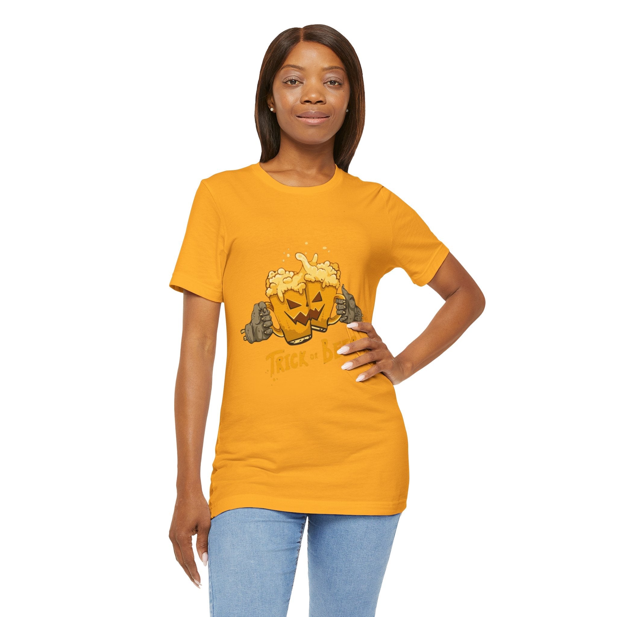 Halloween Beer Tee, Ghostly Fun Shirt, Unisex Graphic T-Shirt, Trick or Treat Apparel, Spooky Celebration Top - Metamorphosis Creations