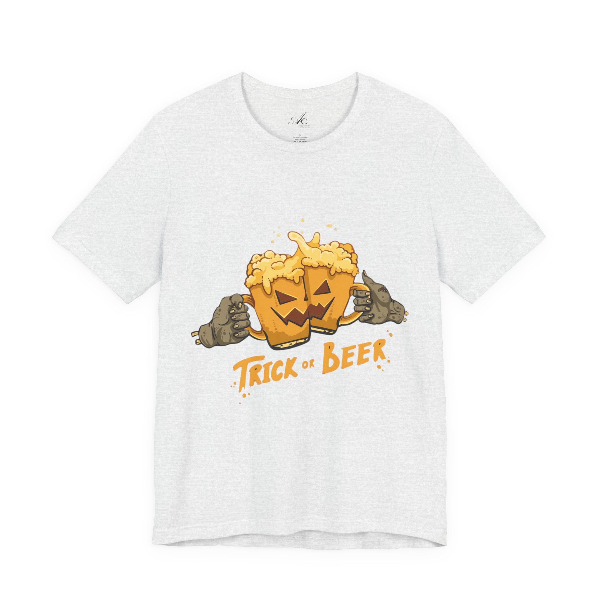 Halloween Beer Tee, Ghostly Fun Shirt, Unisex Graphic T-Shirt, Trick or Treat Apparel, Spooky Celebration Top - Metamorphosis Creations