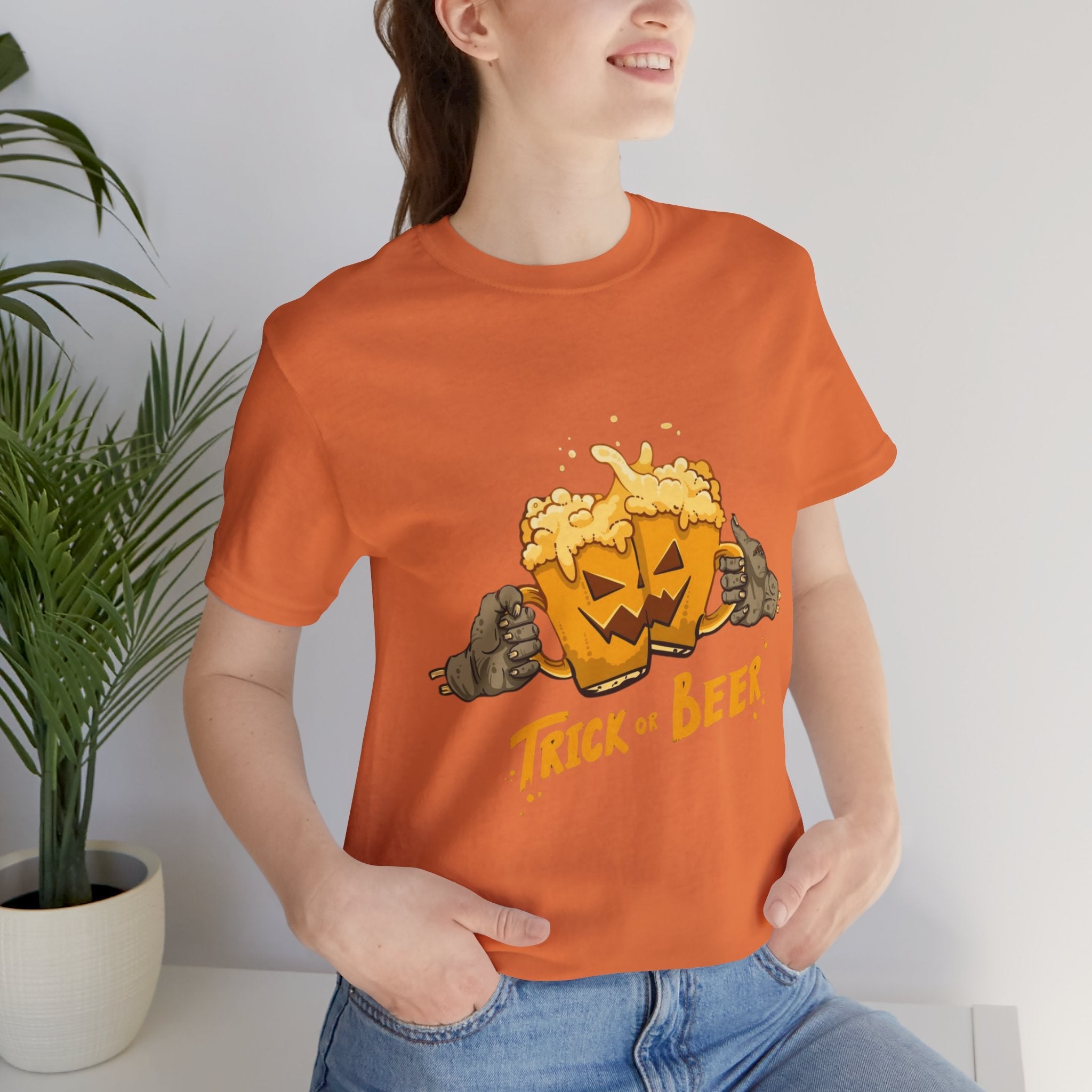 Halloween Beer Tee, Ghostly Fun Shirt, Unisex Graphic T-Shirt, Trick or Treat Apparel, Spooky Celebration Top - Metamorphosis Creations