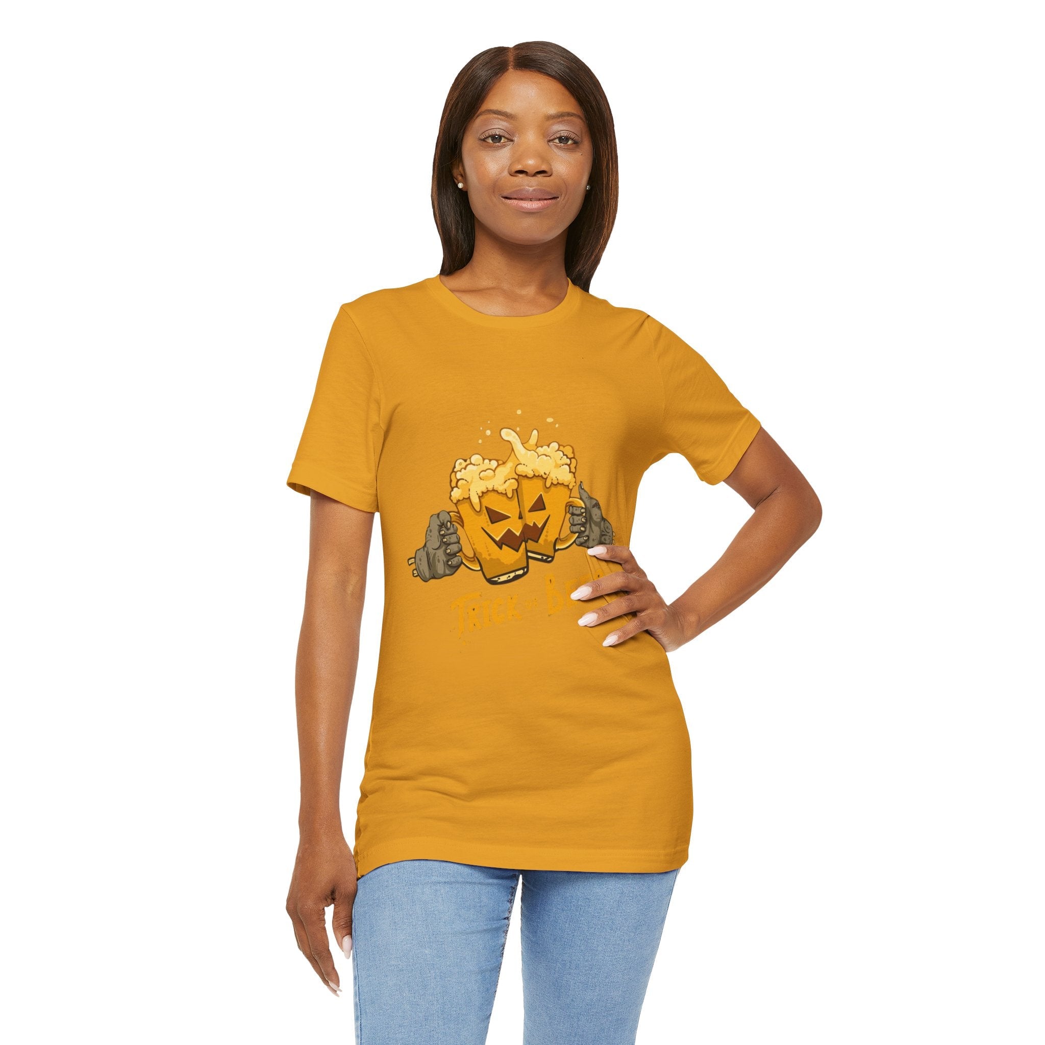 Halloween Beer Tee, Ghostly Fun Shirt, Unisex Graphic T-Shirt, Trick or Treat Apparel, Spooky Celebration Top - Metamorphosis Creations