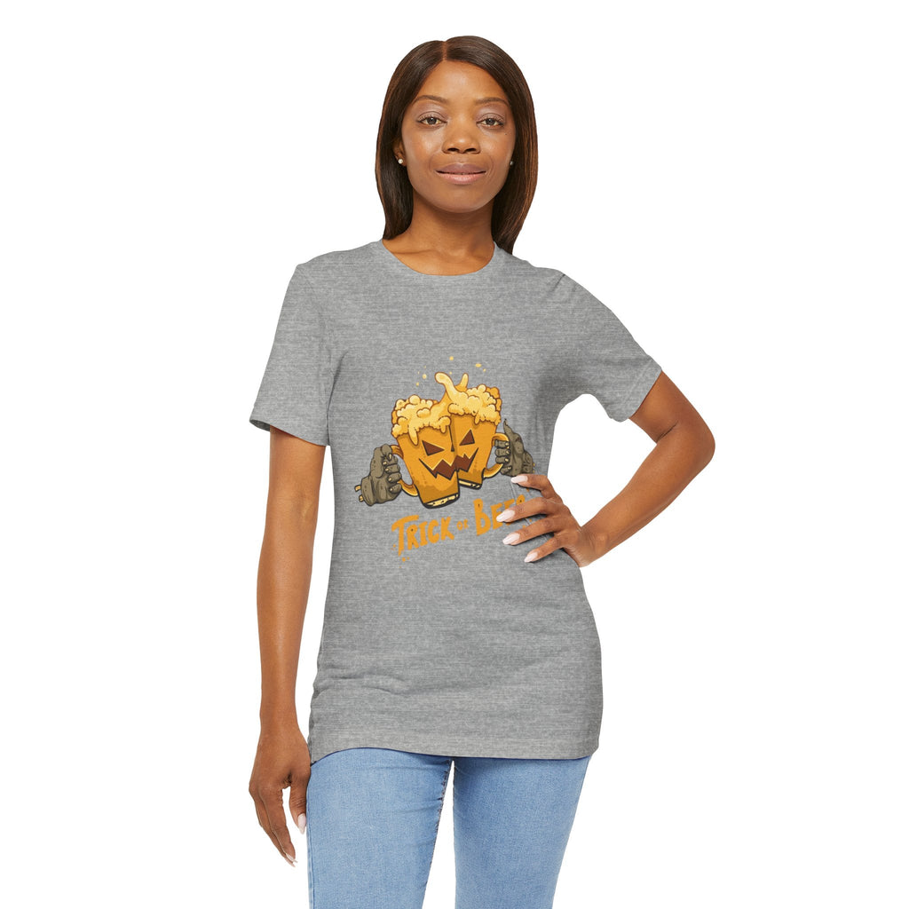 Halloween Beer Tee, Ghostly Fun Shirt, Unisex Graphic T-Shirt, Trick or Treat Apparel, Spooky Celebration Top - Metamorphosis Creations