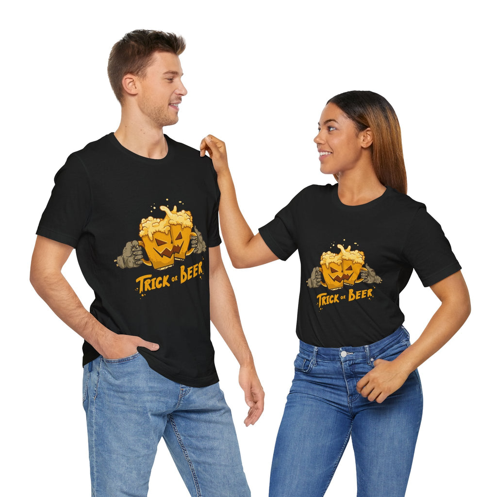 Halloween Beer Tee, Ghostly Fun Shirt, Unisex Graphic T-Shirt, Trick or Treat Apparel, Spooky Celebration Top - Metamorphosis Creations