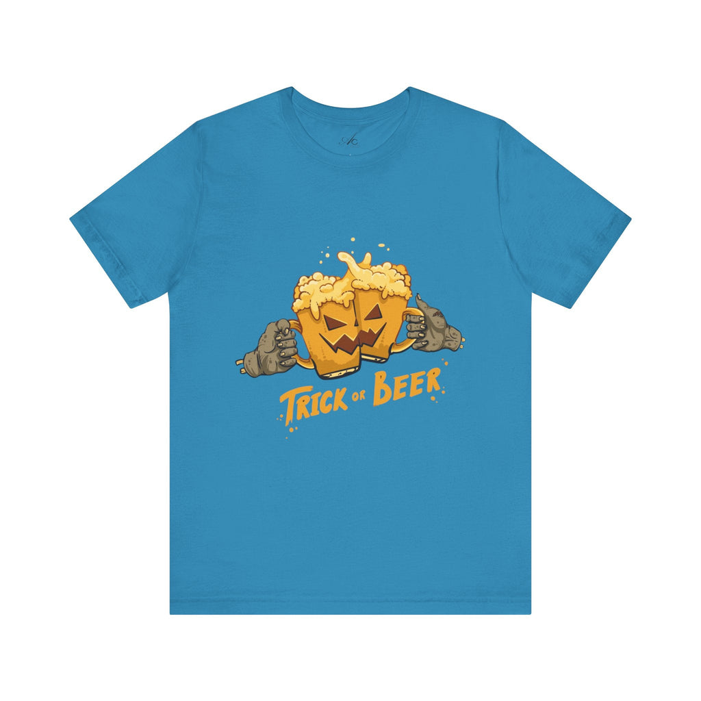 Halloween Beer Tee, Ghostly Fun Shirt, Unisex Graphic T-Shirt, Trick or Treat Apparel, Spooky Celebration Top - Metamorphosis Creations