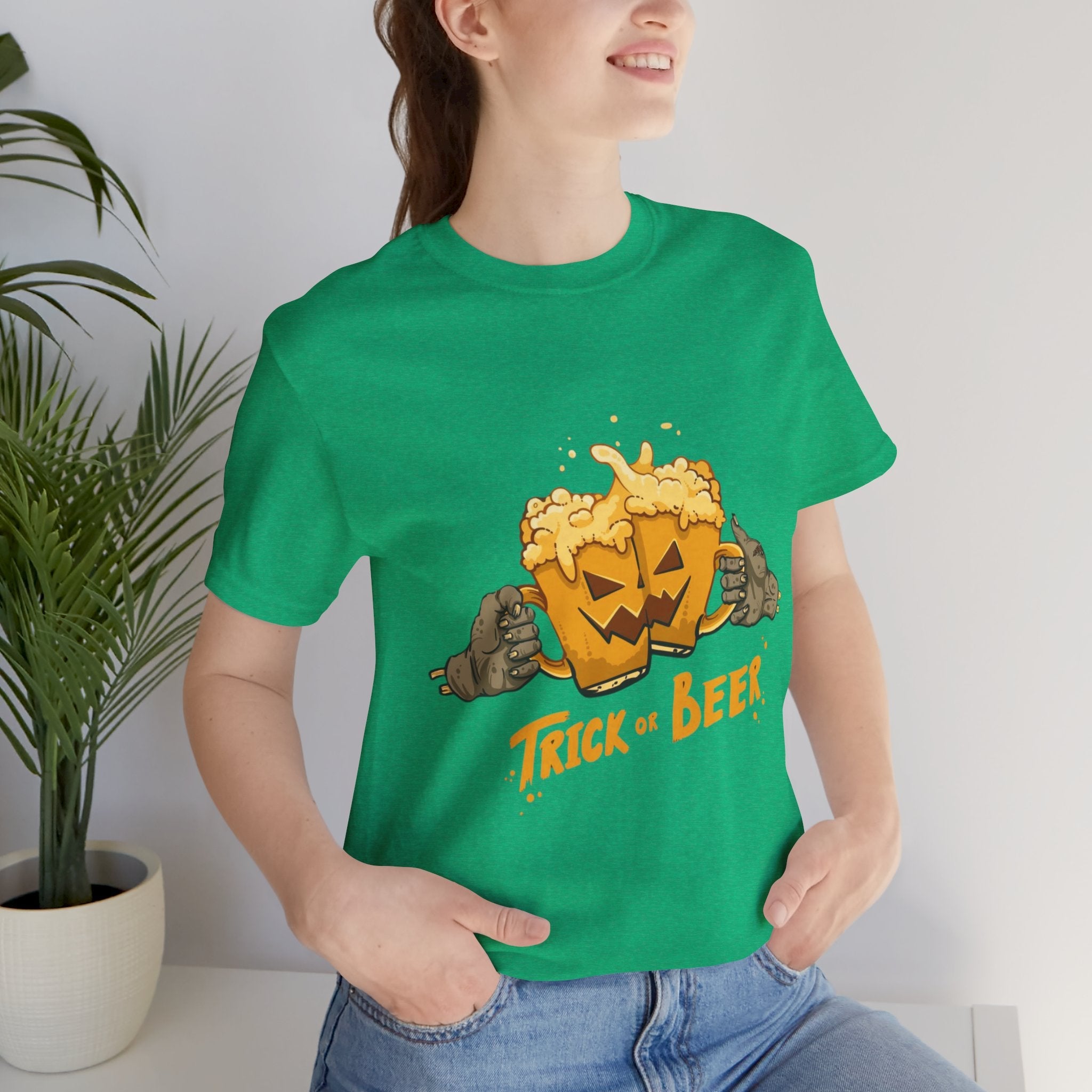 Halloween Beer Tee, Ghostly Fun Shirt, Unisex Graphic T-Shirt, Trick or Treat Apparel, Spooky Celebration Top - Metamorphosis Creations