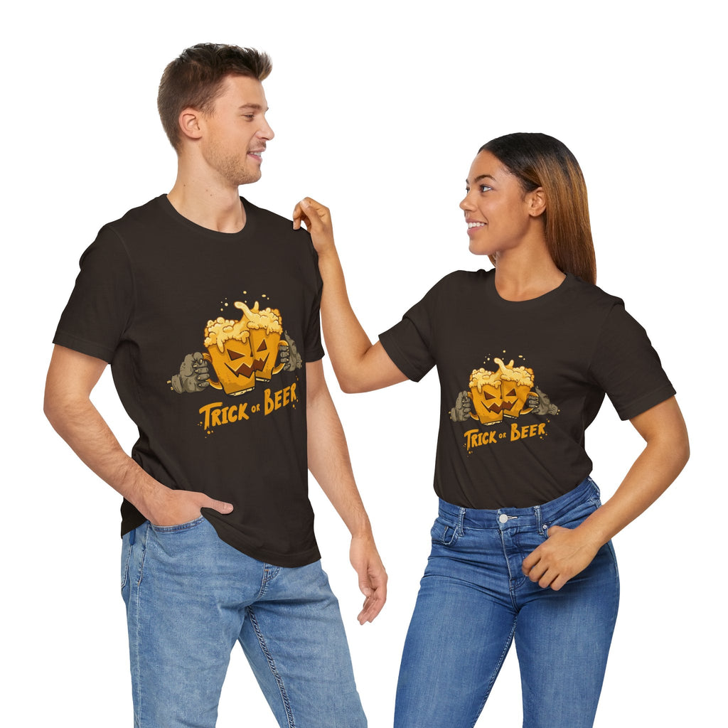 Halloween Beer Tee, Ghostly Fun Shirt, Unisex Graphic T-Shirt, Trick or Treat Apparel, Spooky Celebration Top - Metamorphosis Creations