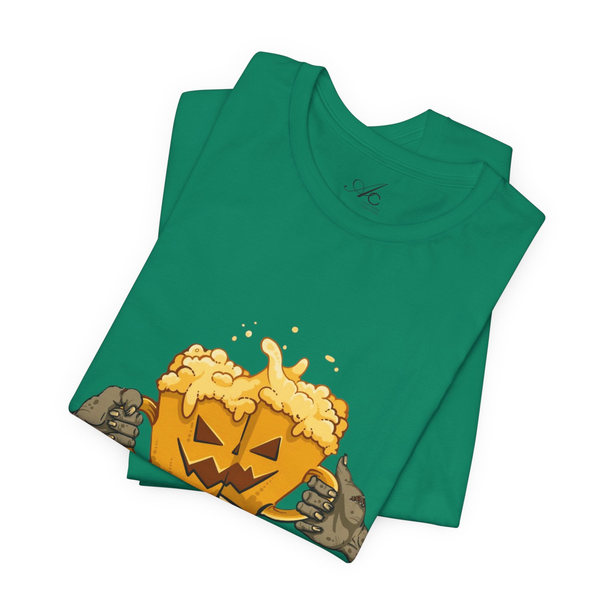 Halloween Beer Tee, Ghostly Fun Shirt, Unisex Graphic T-Shirt, Trick or Treat Apparel, Spooky Celebration Top - Metamorphosis Creations