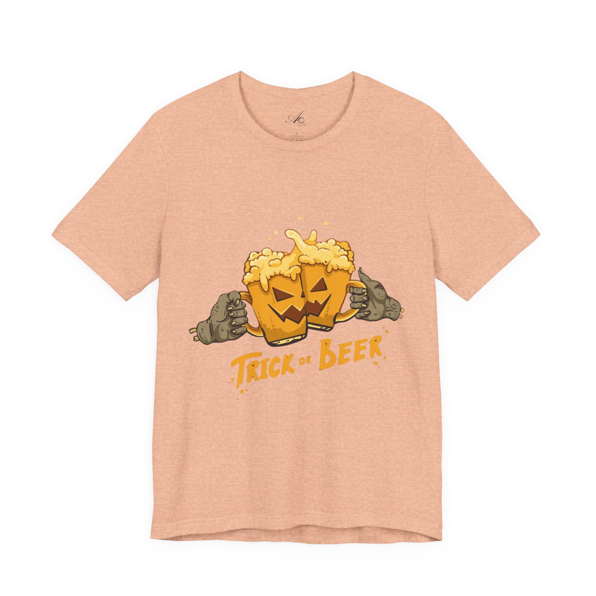 Halloween Beer Tee, Ghostly Fun Shirt, Unisex Graphic T-Shirt, Trick or Treat Apparel, Spooky Celebration Top - Metamorphosis Creations
