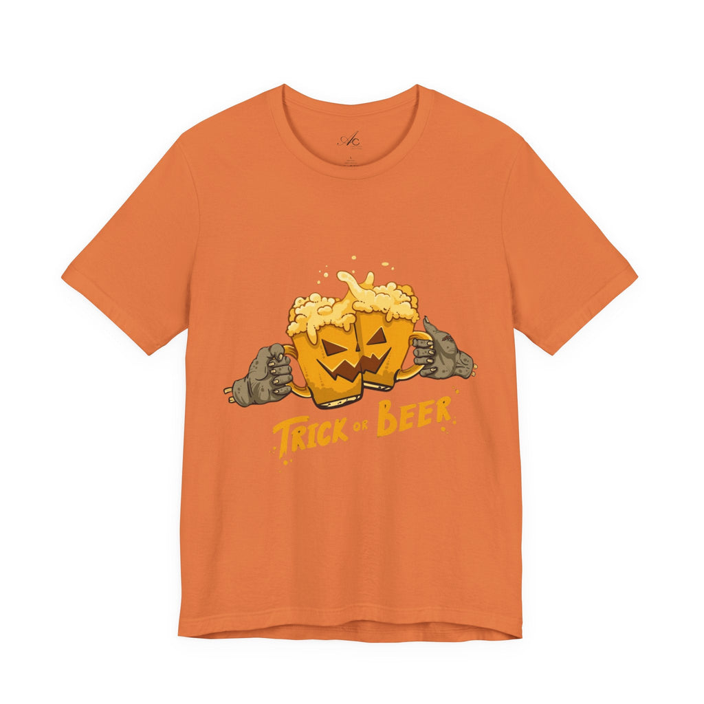 Halloween Beer Tee, Ghostly Fun Shirt, Unisex Graphic T-Shirt, Trick or Treat Apparel, Spooky Celebration Top - Metamorphosis Creations