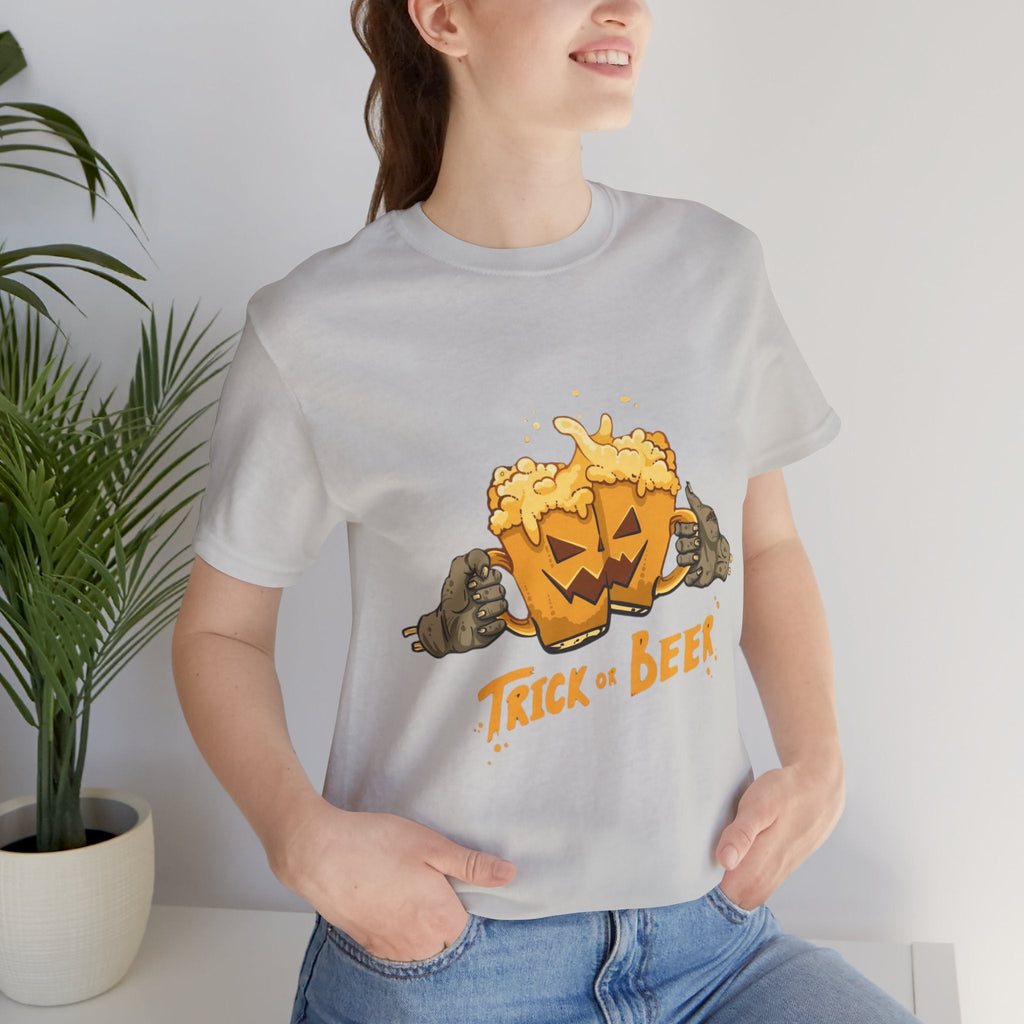 Halloween Beer Tee, Ghostly Fun Shirt, Unisex Graphic T-Shirt, Trick or Treat Apparel, Spooky Celebration Top - Metamorphosis Creations