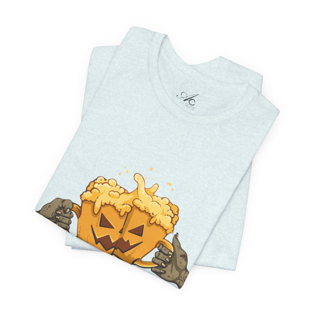 Halloween Beer Tee, Ghostly Fun Shirt, Unisex Graphic T-Shirt, Trick or Treat Apparel, Spooky Celebration Top - Metamorphosis Creations
