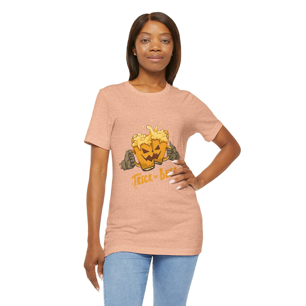 Halloween Beer Tee, Ghostly Fun Shirt, Unisex Graphic T-Shirt, Trick or Treat Apparel, Spooky Celebration Top - Metamorphosis Creations