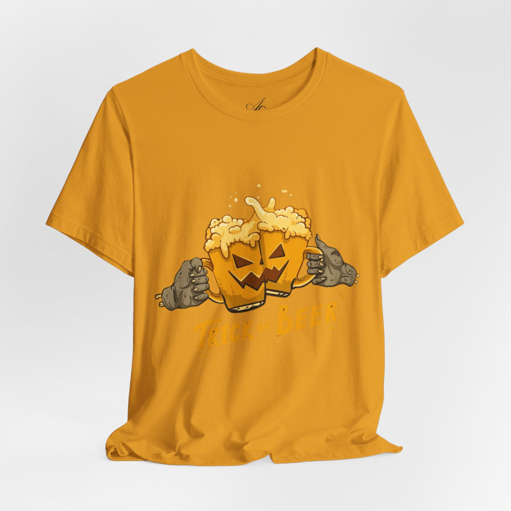 Halloween Beer Tee, Ghostly Fun Shirt, Unisex Graphic T-Shirt, Trick or Treat Apparel, Spooky Celebration Top - Metamorphosis Creations