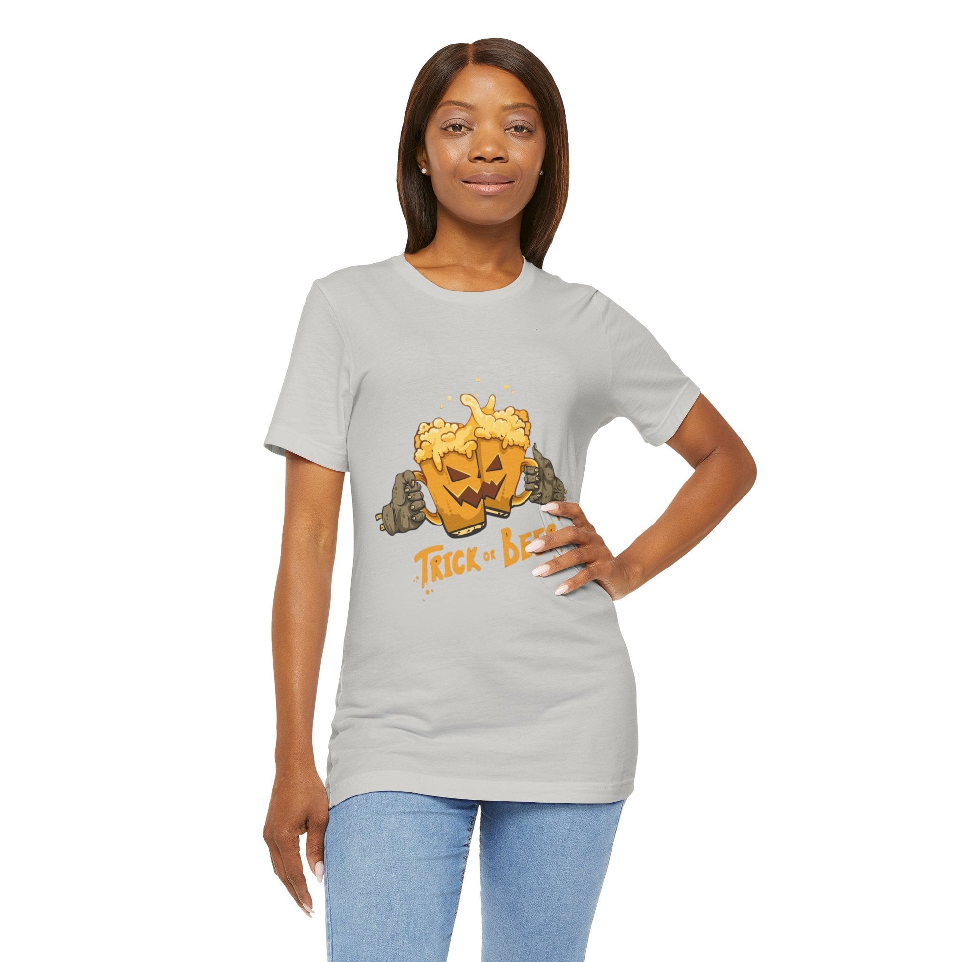 Halloween Beer Tee, Ghostly Fun Shirt, Unisex Graphic T-Shirt, Trick or Treat Apparel, Spooky Celebration Top - Metamorphosis Creations