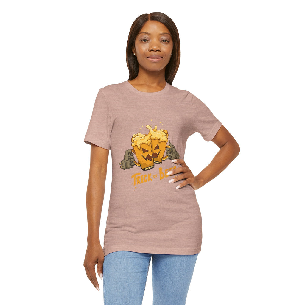 Halloween Beer Tee, Ghostly Fun Shirt, Unisex Graphic T-Shirt, Trick or Treat Apparel, Spooky Celebration Top - Metamorphosis Creations