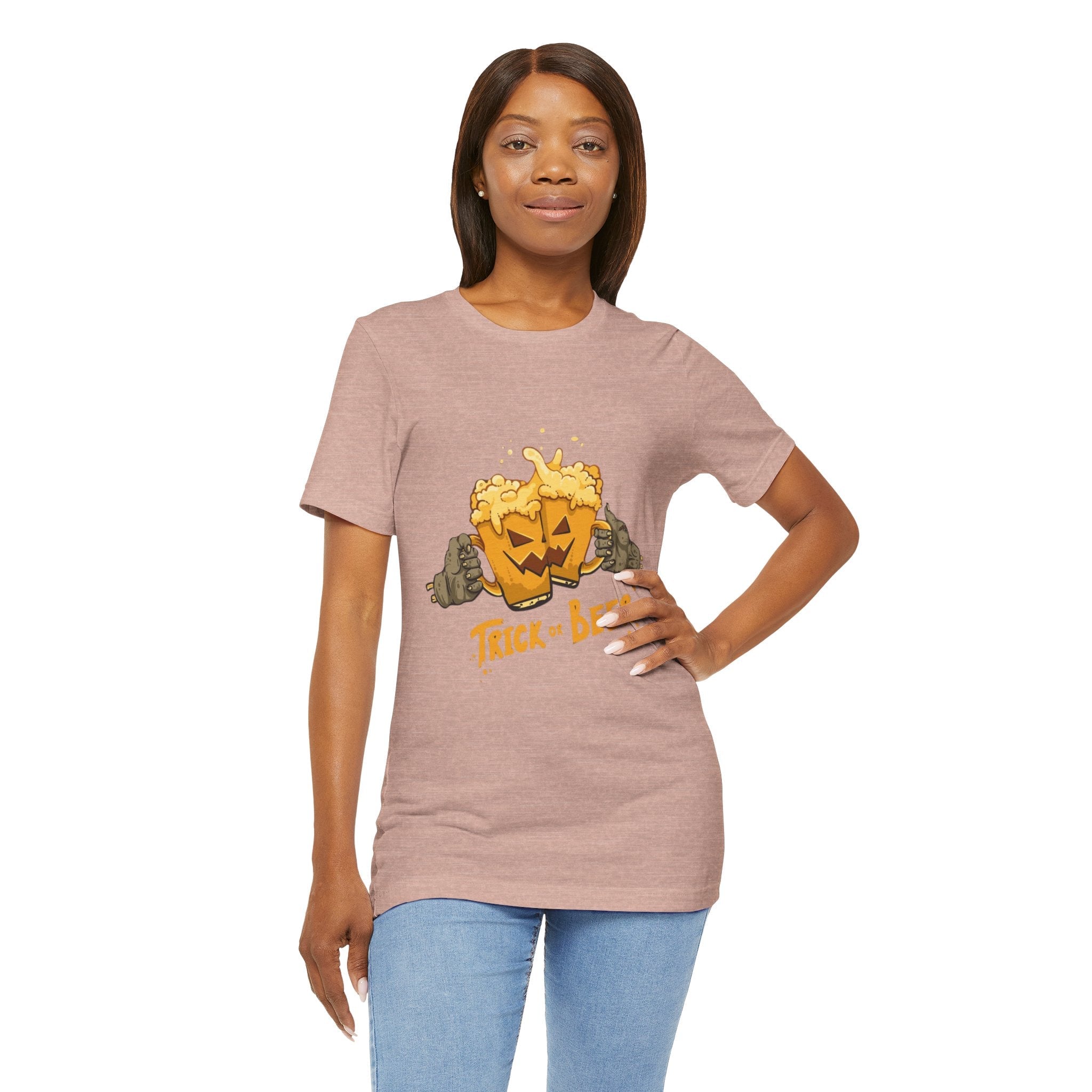 Halloween Beer Tee, Ghostly Fun Shirt, Unisex Graphic T-Shirt, Trick or Treat Apparel, Spooky Celebration Top - Metamorphosis Creations
