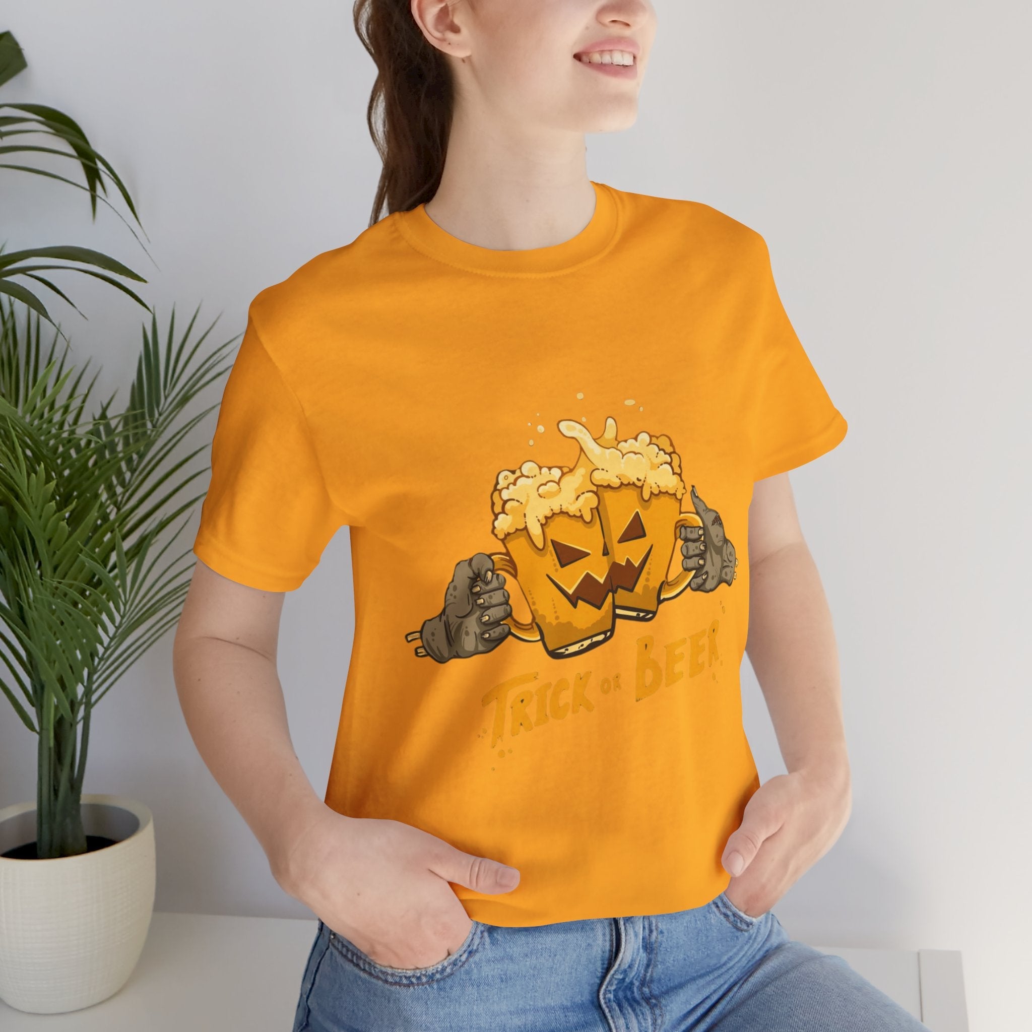 Halloween Beer Tee, Ghostly Fun Shirt, Unisex Graphic T-Shirt, Trick or Treat Apparel, Spooky Celebration Top - Metamorphosis Creations