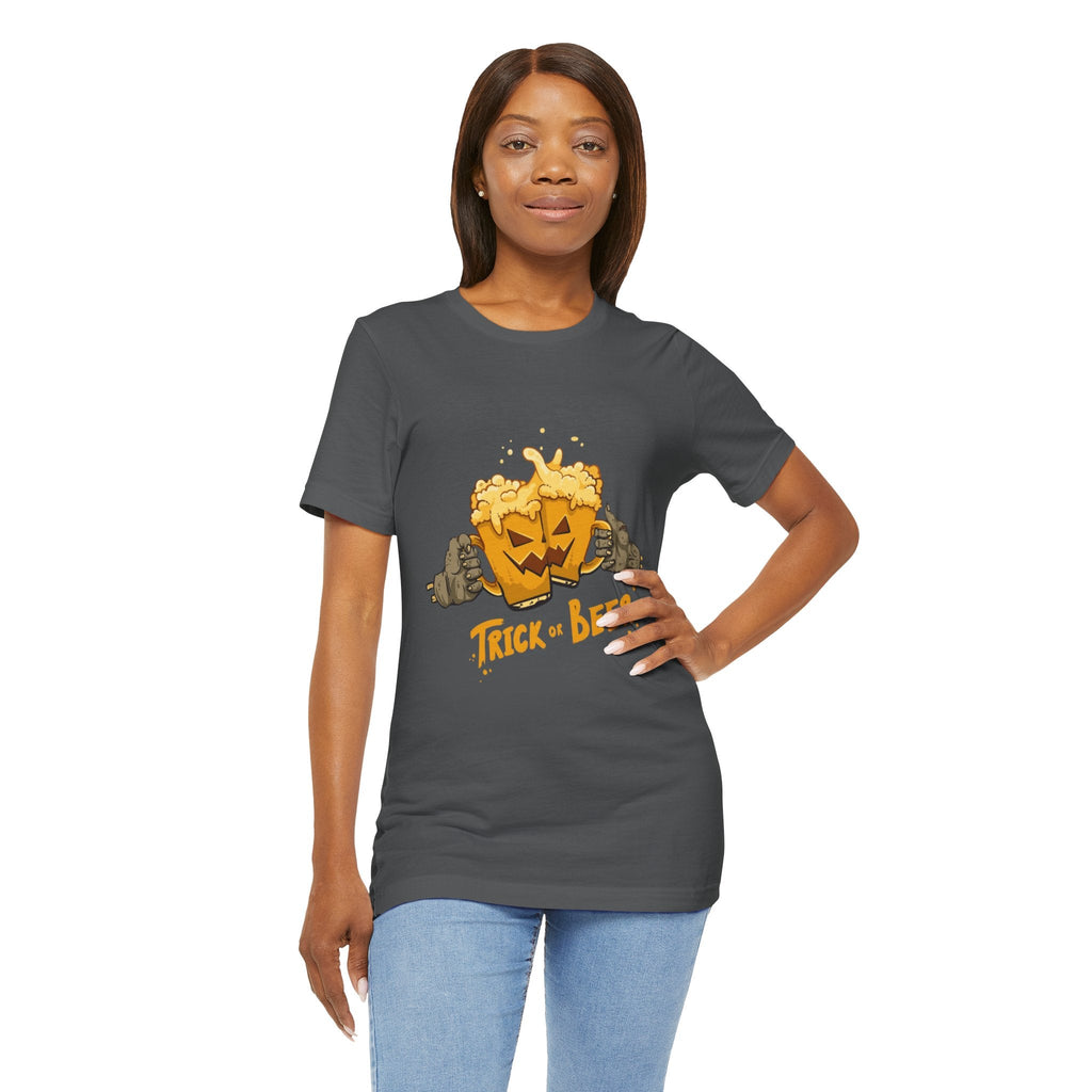 Halloween Beer Tee, Ghostly Fun Shirt, Unisex Graphic T-Shirt, Trick or Treat Apparel, Spooky Celebration Top - Metamorphosis Creations