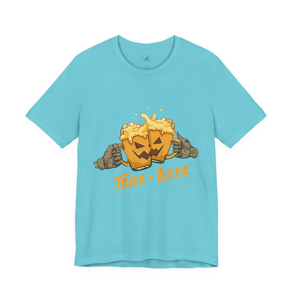 Halloween Beer Tee, Ghostly Fun Shirt, Unisex Graphic T-Shirt, Trick or Treat Apparel, Spooky Celebration Top - Metamorphosis Creations