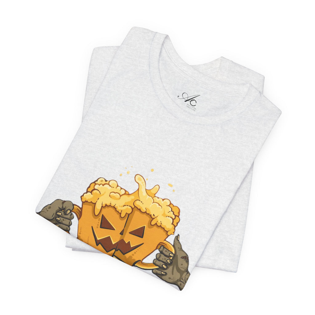 Halloween Beer Tee, Ghostly Fun Shirt, Unisex Graphic T-Shirt, Trick or Treat Apparel, Spooky Celebration Top - Metamorphosis Creations