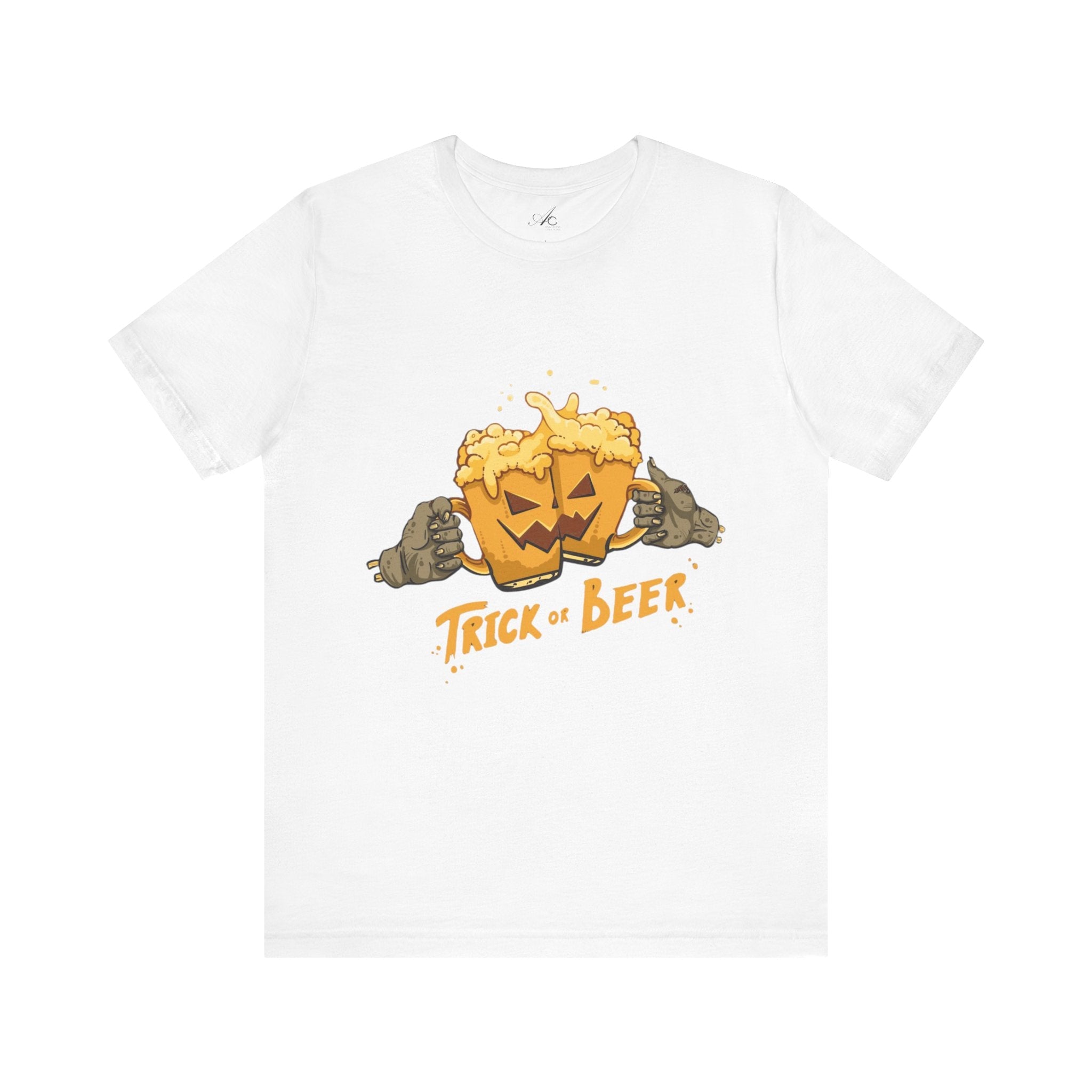 Halloween Beer Tee, Ghostly Fun Shirt, Unisex Graphic T-Shirt, Trick or Treat Apparel, Spooky Celebration Top - Metamorphosis Creations