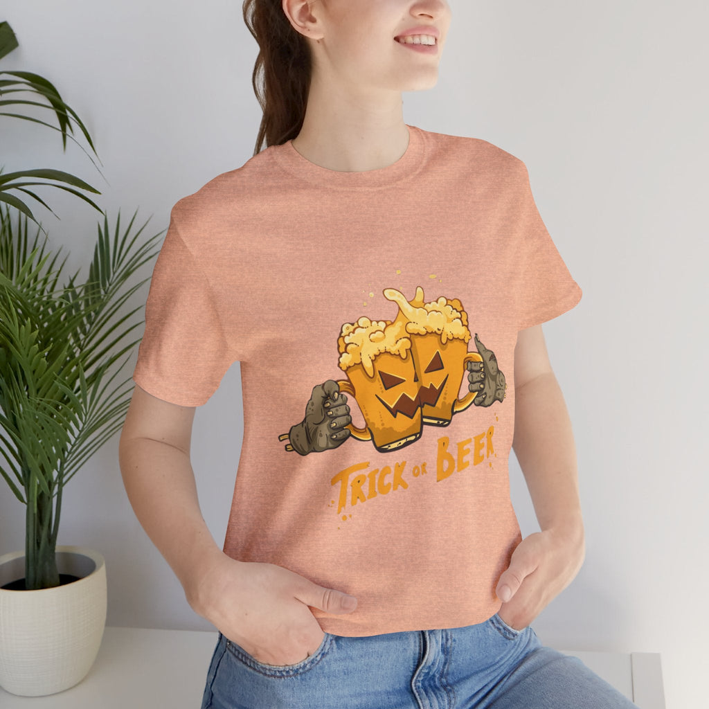 Halloween Beer Tee, Ghostly Fun Shirt, Unisex Graphic T-Shirt, Trick or Treat Apparel, Spooky Celebration Top - Metamorphosis Creations