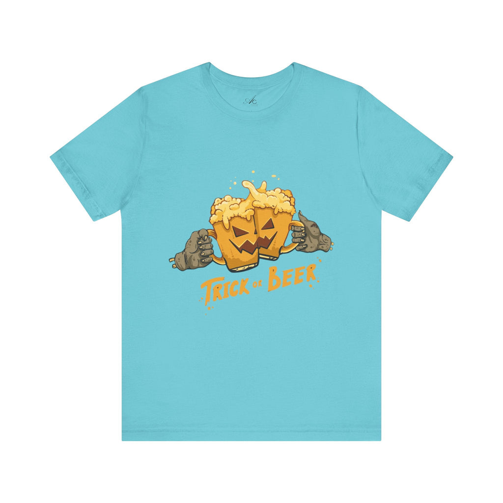Halloween Beer Tee, Ghostly Fun Shirt, Unisex Graphic T-Shirt, Trick or Treat Apparel, Spooky Celebration Top - Metamorphosis Creations