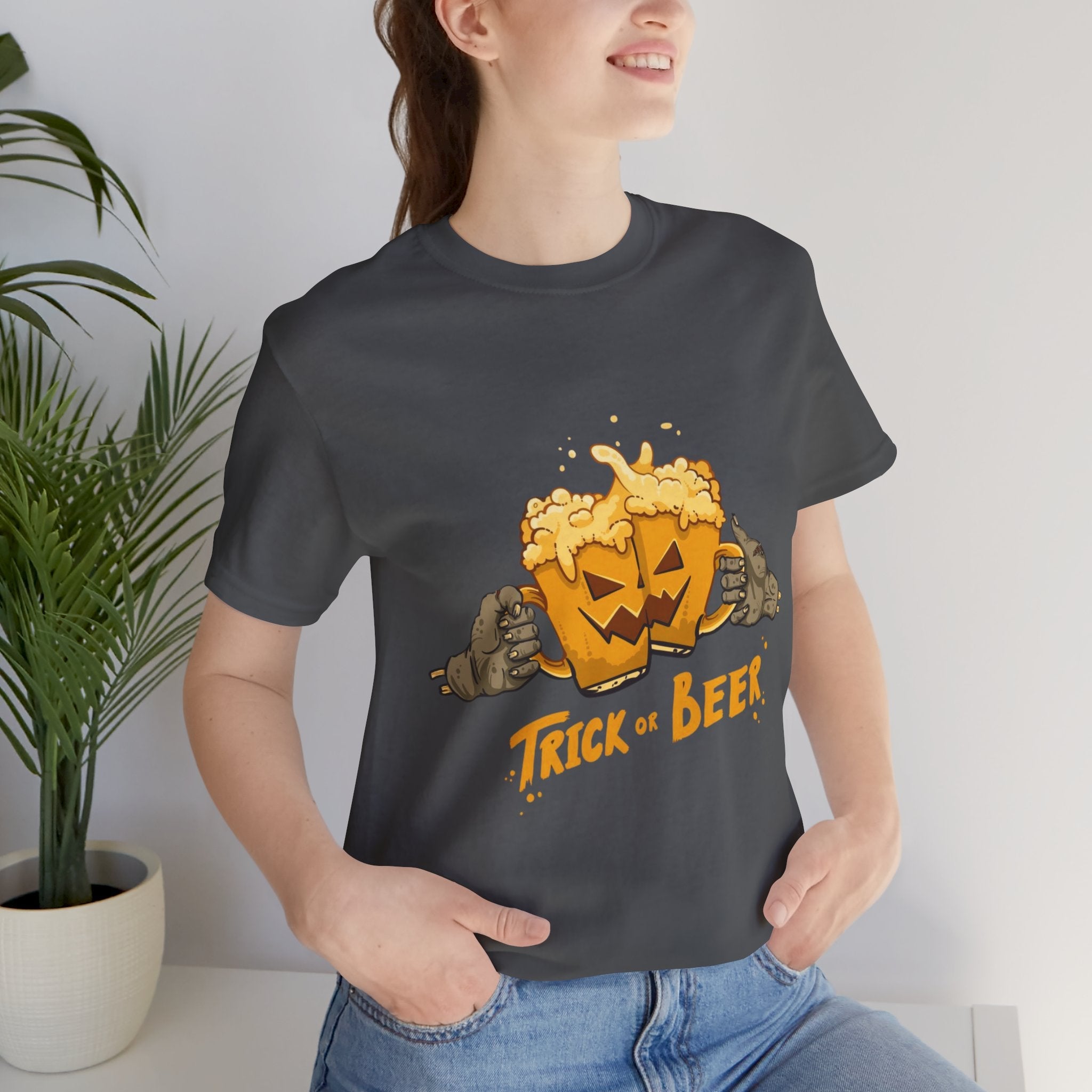 Halloween Beer Tee, Ghostly Fun Shirt, Unisex Graphic T-Shirt, Trick or Treat Apparel, Spooky Celebration Top - Metamorphosis Creations