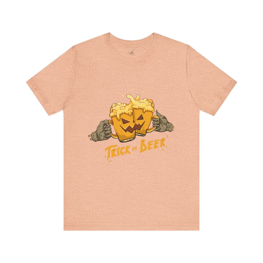Halloween Beer Tee, Ghostly Fun Shirt, Unisex Graphic T-Shirt, Trick or Treat Apparel, Spooky Celebration Top - Metamorphosis Creations
