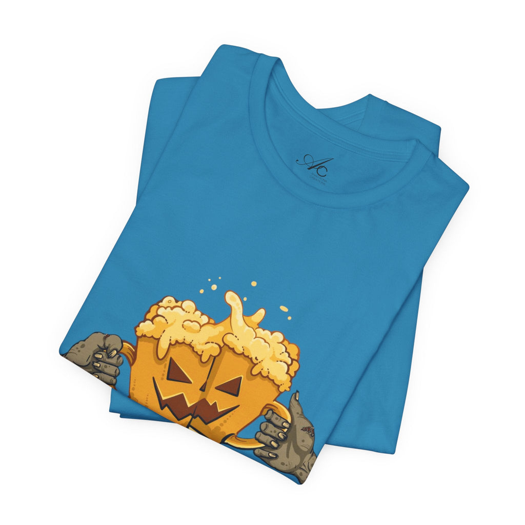 Halloween Beer Tee, Ghostly Fun Shirt, Unisex Graphic T-Shirt, Trick or Treat Apparel, Spooky Celebration Top - Metamorphosis Creations