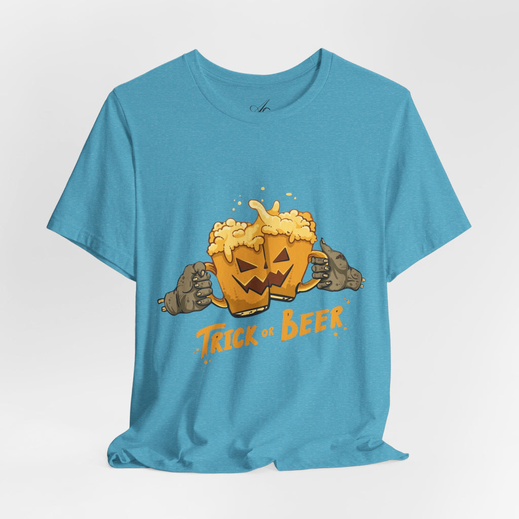 Halloween Beer Tee, Ghostly Fun Shirt, Unisex Graphic T-Shirt, Trick or Treat Apparel, Spooky Celebration Top - Metamorphosis Creations