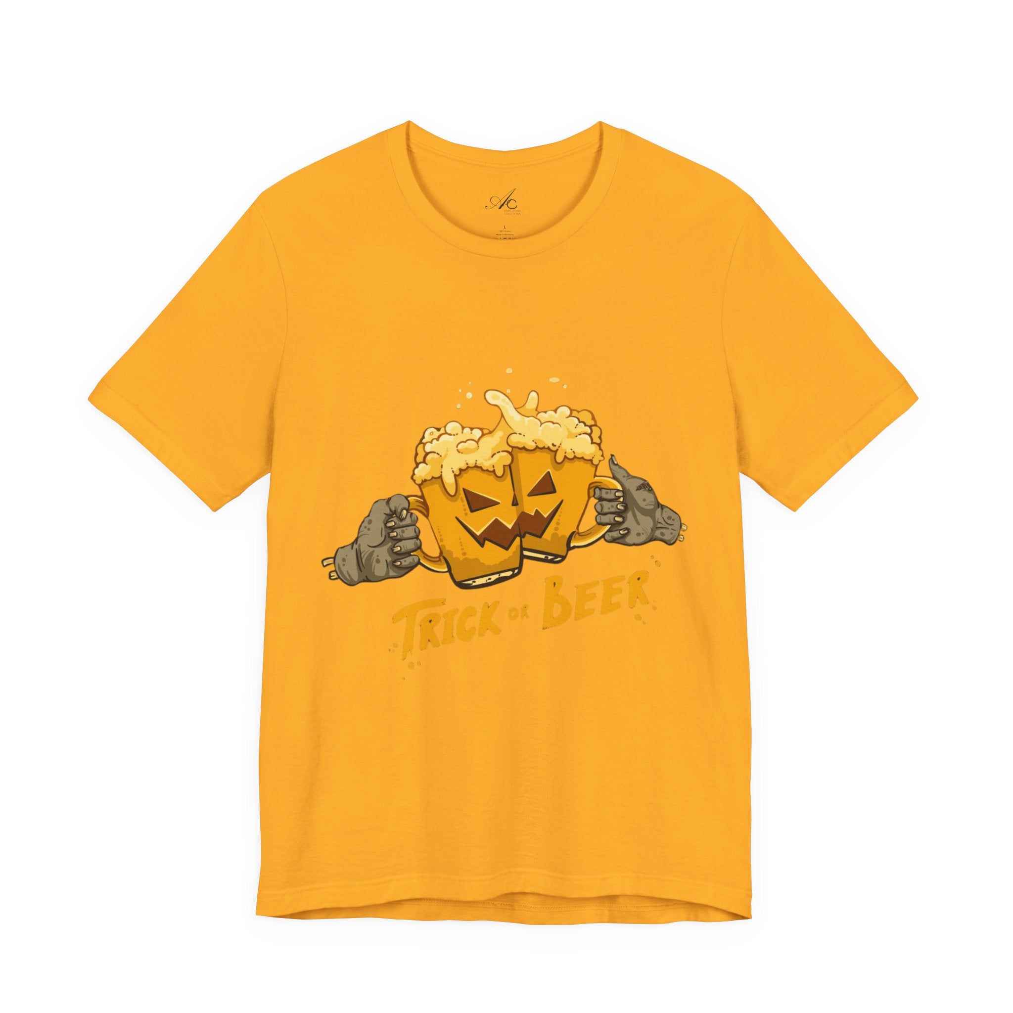 Halloween Beer Tee, Ghostly Fun Shirt, Unisex Graphic T-Shirt, Trick or Treat Apparel, Spooky Celebration Top - Metamorphosis Creations