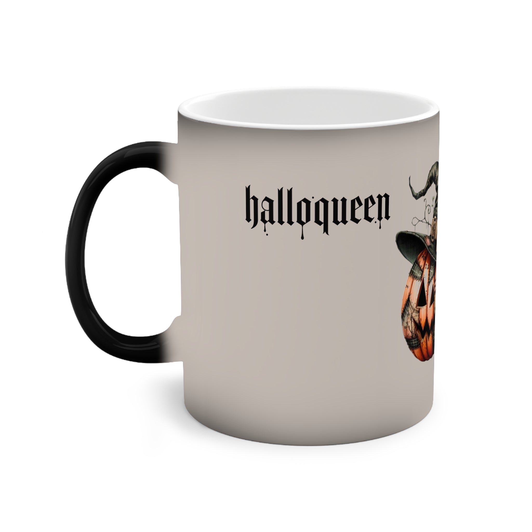 Halloween Color - Changing Mug, Unique Pumpkin and Hat Design, Perfect for Spooky Season, Witch Gift, Home Decor, Collectible - Metamorphosis Creations